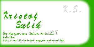 kristof sulik business card